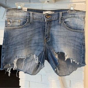 KanCan Women's Light Blue Distressed Jean Shorts